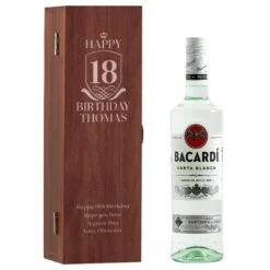 Front Page 34 Birthday Personalised Box & Bacardi Carta Blanca