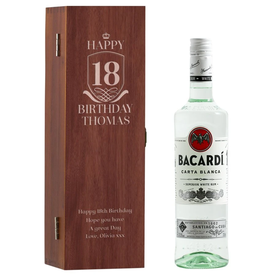 Birthday Personalised Box & Bacardi Carta Blanca 1 Birthday Personalised Box & Bacardi Carta Blanca