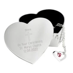 Personalised Christening Heart Trinket