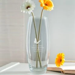 Front Page 49 Engraved Bullet Vase - Butterfly Design