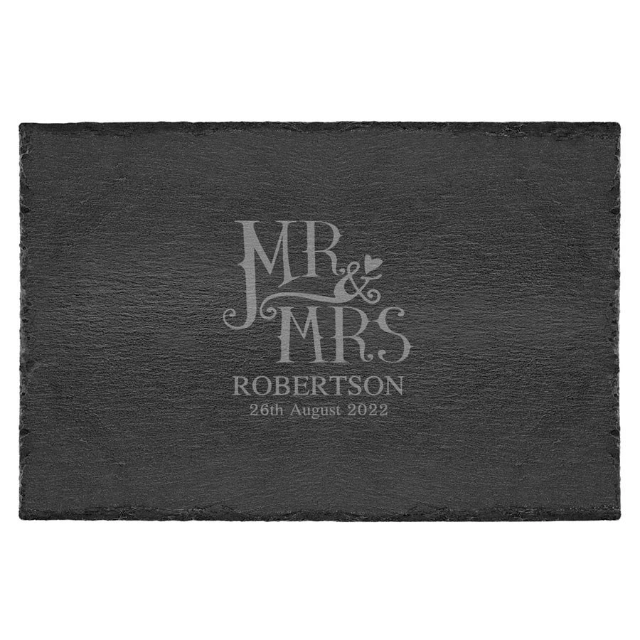Engraved Dotty Mr And Mrs Slate Placemats 1 Engraved Dotty Mr And Mrs Slate Placemats
