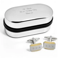 Engraved Gold Plated Cufflinks