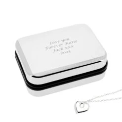 Heart Necklace With Engraved Box