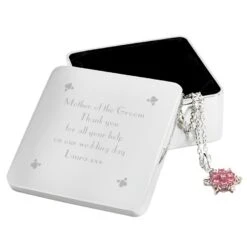 Engraved Square Hearts Message Jewellery Box