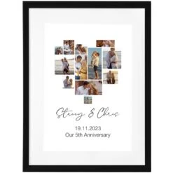 Multi Photo Upload Framed Print For Anniversaries - Photo Heart -Cherished Gifts Shop multi photo upload framed print for anniversaries photo heart 2