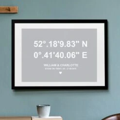 Personalised Anniversary Coordinates Poster Frame