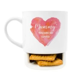 Personalised Biscuit Mug - Heart Design