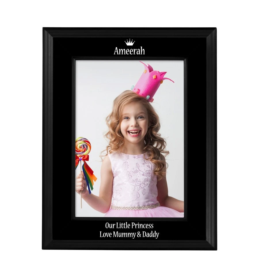 Personalised Black Photo Frame - Princess Or Prince 2 Personalised Black Photo Frame - Princess Or Prince - Image 2