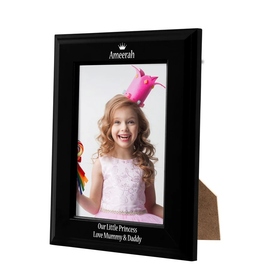 Personalised Black Photo Frame - Princess Or Prince 3 Personalised Black Photo Frame - Princess Or Prince - Image 3
