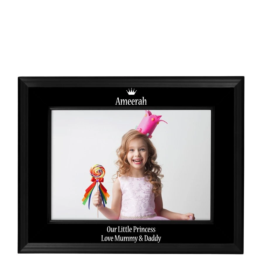 Personalised Black Photo Frame - Princess Or Prince 1 Personalised Black Photo Frame - Princess Or Prince