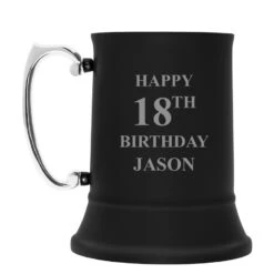 Personalised Black Stainless Steel Tankard - Age