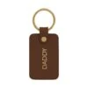 Personalised Brown Leather Keyring Tag