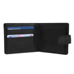 Personalised Debossed Initials Black Leather Wallet -Cherished Gifts Shop personalised debossed black leather wallet second image