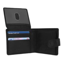 Personalised Debossed Initials Black Leather Wallet -Cherished Gifts Shop personalised debossed black leather wallet third image