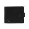 Personalised Debossed Initials Black Leather Wallet