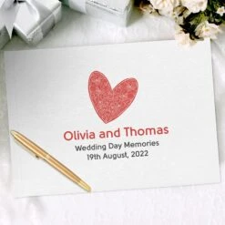 Personalised Deluxe Guest Book - Heart Design