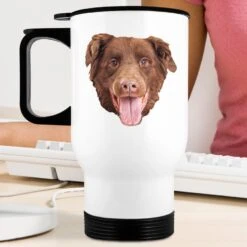 Personalised Dog Face Travel Mug