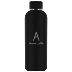 Personalised Double Walled Stainless Steel Bottle -Cherished Gifts Shop personalised double walled stainless steel bottle black