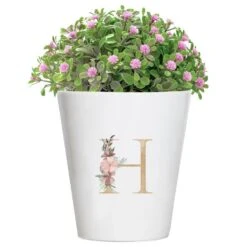 Personalised Flower & Plant Pot - Floral Initial