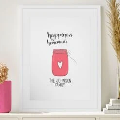Personalised Framed Poster - Happiness Is Homemade