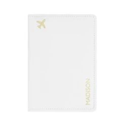 Personalised Frequent Traveller Passport Holder -Cherished Gifts Shop personalised frequent traveller passport holder white