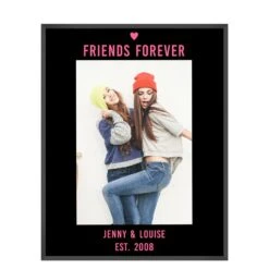 Personalised Glass Photo Frame - Heart Design