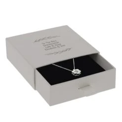 Personalised Gold Or Silver Plated Knot Crystal Necklace -Cherished Gifts Shop personalised gold or silver plated knot crystal necklace silver 2