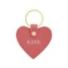 Personalised Hand Stamped Leather Heart Keyring