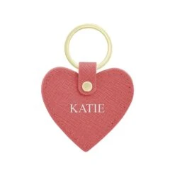 Personalised Hand Stamped Leather Heart Keyring