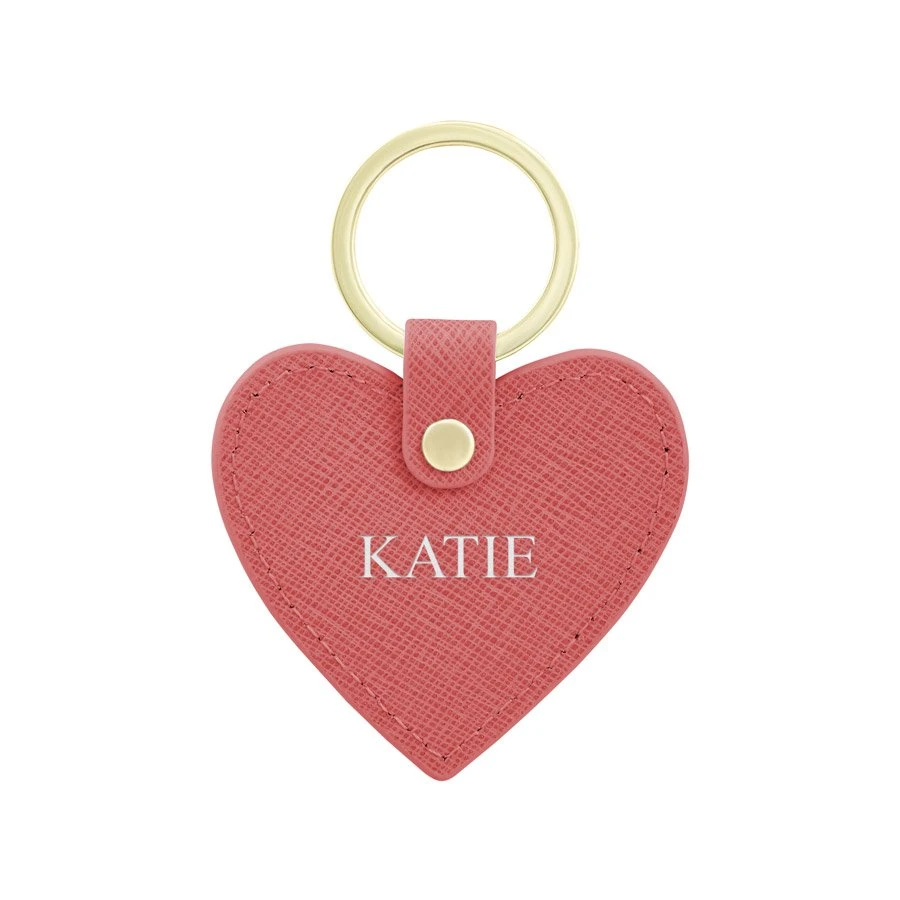 Personalised Hand Stamped Leather Heart Keyring 1 Personalised Hand Stamped Leather Heart Keyring