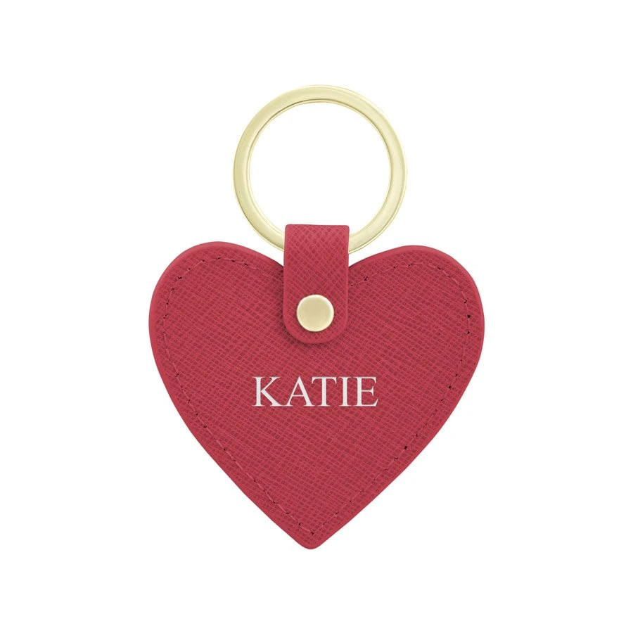 Personalised Hand Stamped Leather Heart Keyring 2 Personalised Hand Stamped Leather Heart Keyring - Image 2