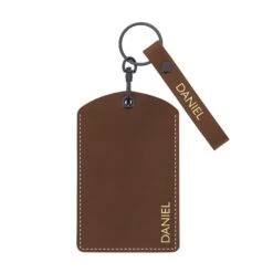 Personalised Leather Card Holder & Keyring Set