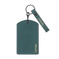 Personalised Leather Card Holder & Keyring Set -Cherished Gifts Shop personalised leather card holder keyring set teal