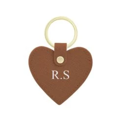 Personalised Leather Heart Keyring 10 Personalised Leather Heart Keyring -Cherished Gifts Shop personalised leather heart keyring brown