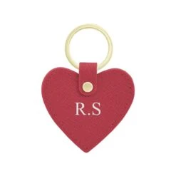 Personalised Leather Heart Keyring 11 Personalised Leather Heart Keyring -Cherished Gifts Shop personalised leather heart keyring dark pink
