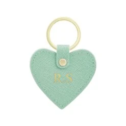 Personalised Leather Heart Keyring