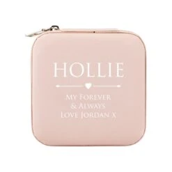 Personalised Message Travel Jewellery Box & Organiser