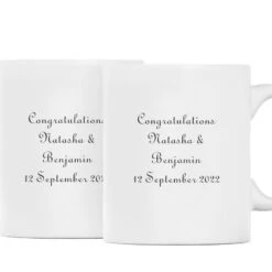 Personalised Mr And Mrs Red Swirl Mug Set -Cherished Gifts Shop personalised mr and mrs red swirl mug set 10093 set 2