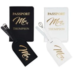 Personalised Mr & Mrs Passport & Luggage Tag Set