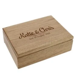 Personalised Oak Jewellery Box - Couples
