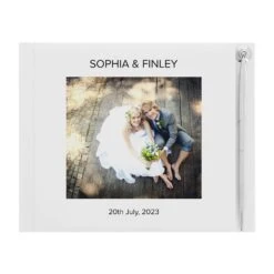 Personalised Photo Wedding Guest Book & Pen