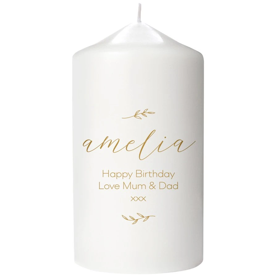 Personalised Pillar Candle - Best Wishes 1 Personalised Pillar Candle - Best Wishes
