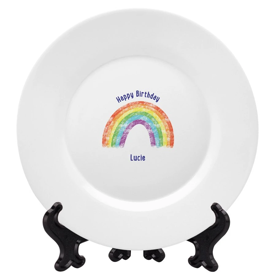 Personalised Rainbow Ceramic Plate 1 Personalised Rainbow Ceramic Plate