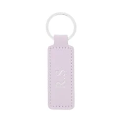 Personalised Rectangular Vegan Leather Keyring - Initials
