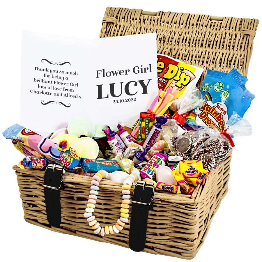 Personalised Retro Sweet Hamper - Flower Girl 1 Personalised Retro Sweet Hamper - Flower Girl
