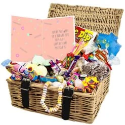 Personalised Retro Sweet Wicker Hamper