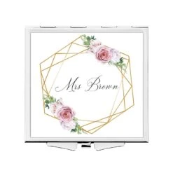Personalised Roses Compact Mirror With Any Name