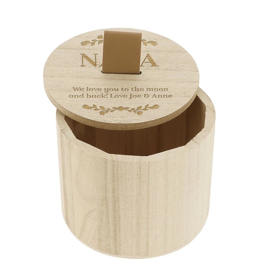 Personalised Round Trinket Box - Floral Design 2 Personalised Round Trinket Box - Floral Design - Image 2