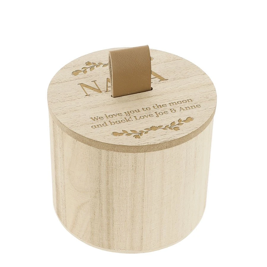 Personalised Round Trinket Box - Floral Design 3 Personalised Round Trinket Box - Floral Design - Image 3