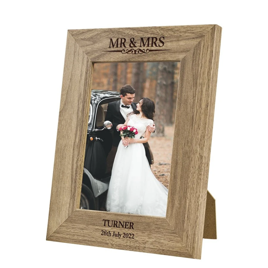 Personalised Rustic Photo Frame - Classic Mr & Mrs 3 Personalised Rustic Photo Frame - Classic Mr & Mrs - Image 3